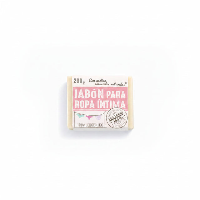 Flor de Coco organic soap bar for intimate apparel, hypoallergenic, made with coconut oil and essential oils.