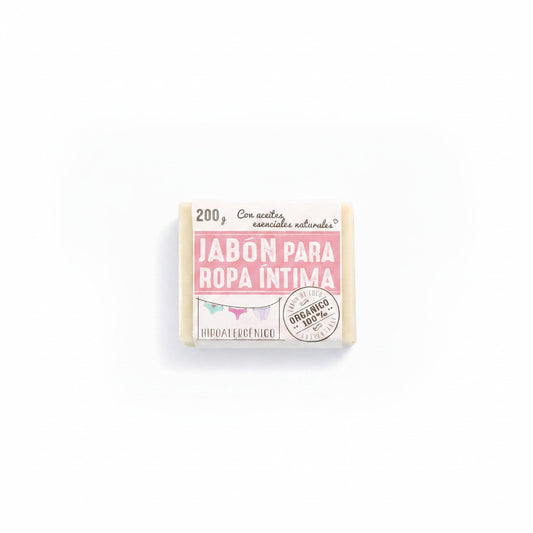 Flor de Coco organic soap bar for intimate apparel, hypoallergenic, made with coconut oil and essential oils.
